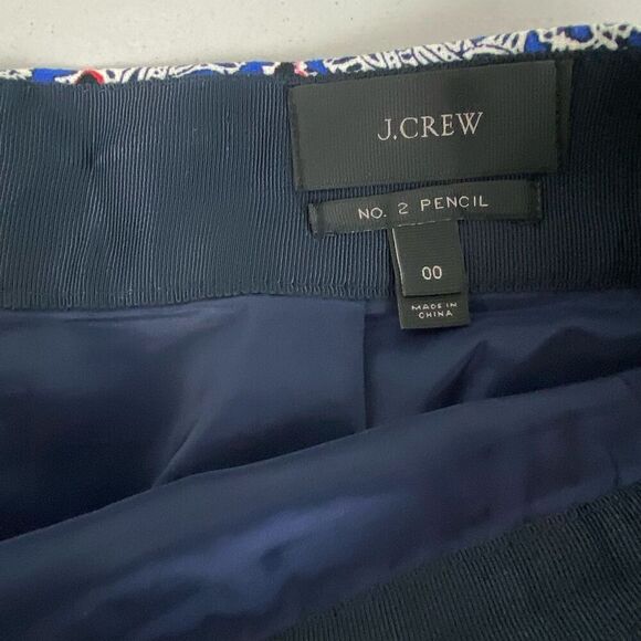 J. Crew No. 2 Pencil Skirt In Paisley size 00 - Picture 3 of 6